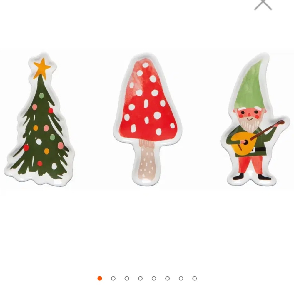 Jubilee Gnome Garden Minstrel Ceramic Holiday Appetizer Trinket Plate Set